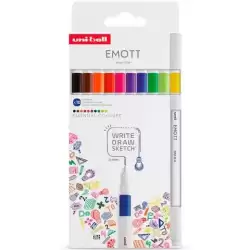 302422268 UNIBALL EMOTT ROTULADORES DE ESCRITURA Y DIBUJO COLORES ESENCIALES ESTUCHE 10 UD