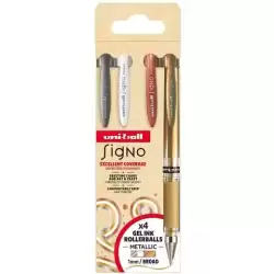 302422291 UNIBALL ROLLERBALL SIGNO BROAD UM-153 1.0MM SURTIDO NO.1 SET 4 UD