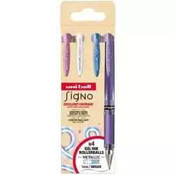 302422292 UNIBALL ROLLERBALL SIGNO BROAD UM-153 1.0MM SURTIDO NO.2 SET 4 UD