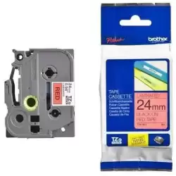 TZE451 BROTHER CINTA ROTULADORA LAMINADA TEXTO NEGRO SOBRE ROJO - 24MMX8M