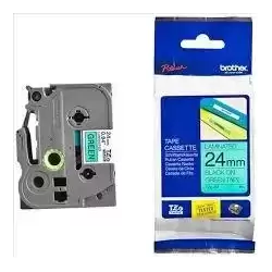 TZE751 BROTHER CINTA ROTULADORA LAMINADA TEXTO NEGRO SOBRE VERDE - 24MMX8M