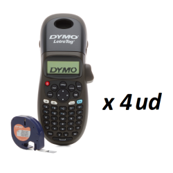 2174575KIT4 DYMO Pack 4 Rotuladoras LETRATAG LT100H Portatil Negra (22.50? UNIDAD)
