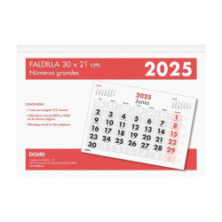 11644-2026 DOHE CALENDARIO SOBREMESA/FALDILLA 30X21CM NÚMEROS GRANDES 2026