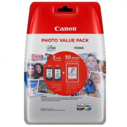 8286B006 CANON TINTA NEGRO + COLOR + PAPEL. VALUE PACK: PG-545XL + CL-546XL + 50 HOJAS PAPEL FOTO 10 X 15