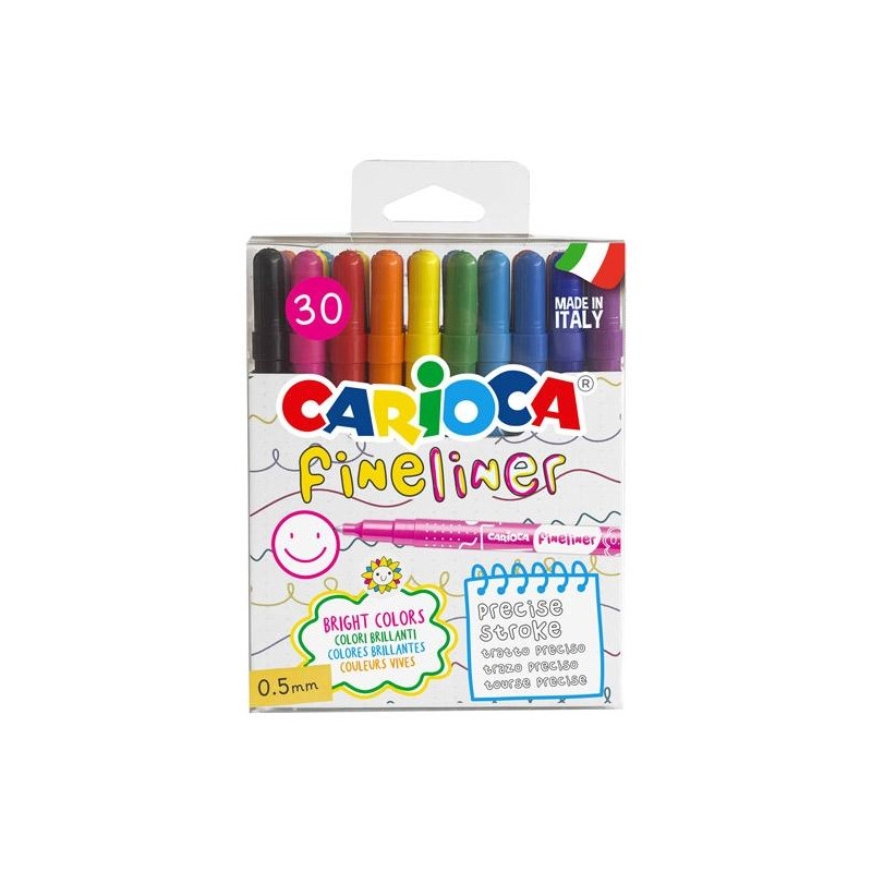 44105 CARIOCA ROTULADOR FINELINER COLORES BRILLANTES ESTUCHE 30 UD
