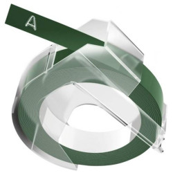 Dymo S0898160 cinta 3D 9mm compatible (blanco sobre verde)