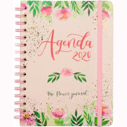 770300126 FINOCAM AGENDA ESPIRAL THE FLOWER JOURNAL E10-155X212MM SVH TAPA DURA ROSA 2026