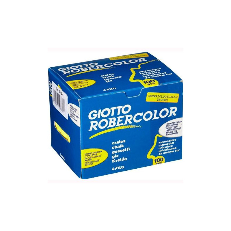 F539601 GIOTTO TIZA ROBERCOLOR AMARILLO ANTIPOLVO CAJA DE 100