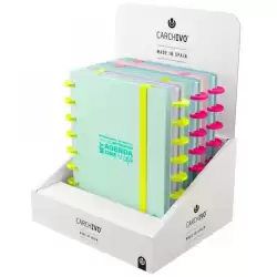 66053881 CARCHIVO AGENDA DE DISCOS INGENIOX SIN FECHA A5 80H 100GR SV NEÓN PASTEL EXPOSITOR 6 UD