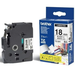 ORIGINAL BROTHER CINTA ROTULADORA LAMINADA NEGRO/BLANCO 8M 18MM/200/220/300/310/340C/350/540C/550/1200/1800/1800E/2400/2450/2...