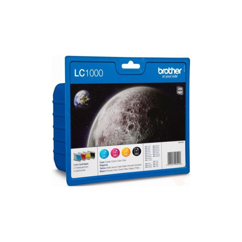 Pack Cartucho Original BROTHER LC1000 BK+C+M+Y - LC1000VALBP [PAG-500]