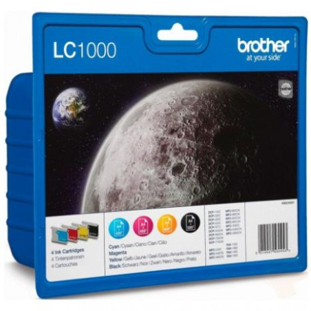 Pack Cartucho Original BROTHER LC1000 BK+C+M+Y - LC1000VALBP [PAG-500]