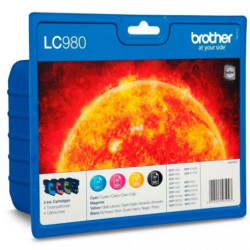 Pack Cartucho Original BROTHER LC980 BK+C+M+Y - LC980VALBP [ML-6][PAG-300]