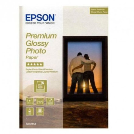 Papel Fotográfico Original EPSON Glossy Premium 13 x 18 cm 255 gr 30 Hojas - C13S042154