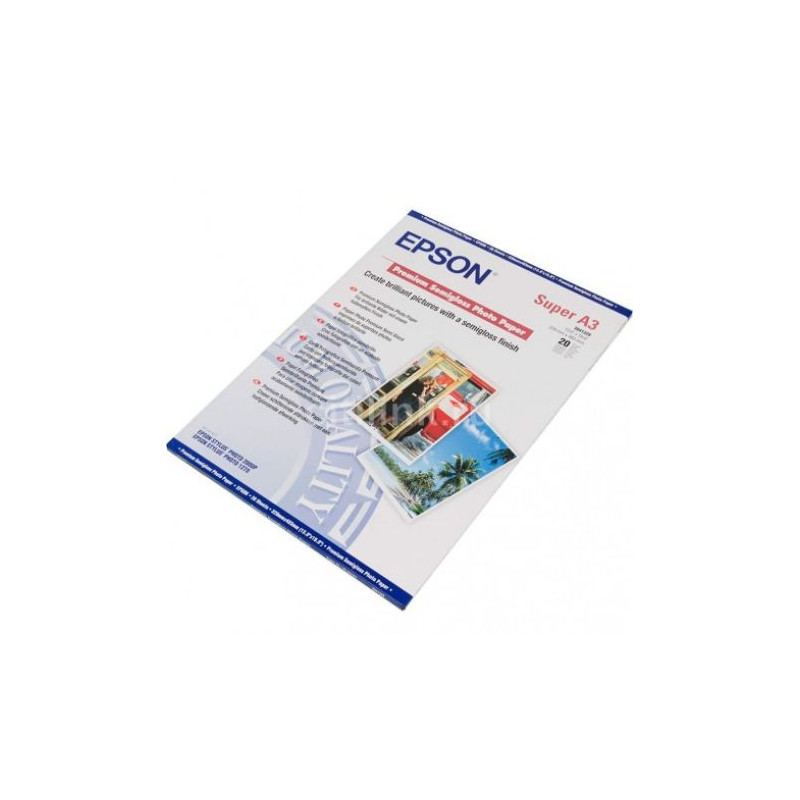 Papel Fotográfico Original EPSON Premium Semiglossy A3 Plus 20 Hojas - C13S041328