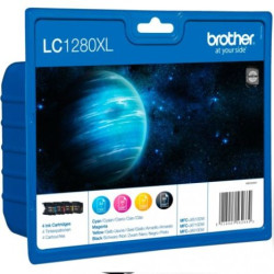 Pack Cartucho Original BROTHER LC1280XL BK+C+M+Y - LC1280XLVALBP [ML-48][PAG-2400]