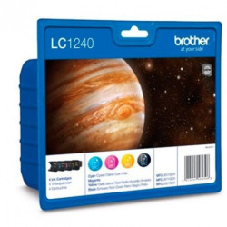 Pack Cartucho Original BROTHER LC1240 BK+C+M+Y - LC1240VALBP [ML-13.9][PAG-600]