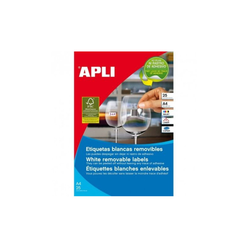 Etiquetas Originales APLI 210 x 297 mm 100 unidades - 03060