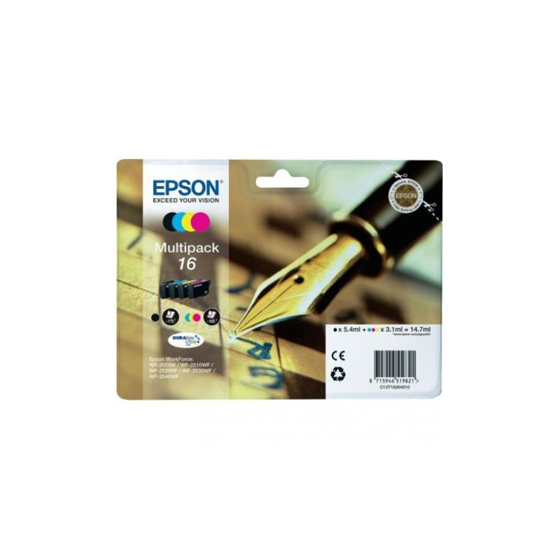 Pack Cartucho Original EPSON 16 BK+C+M+Y - C13T16264010 [PAG-400]