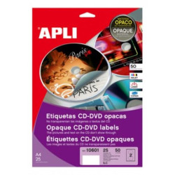 Etiquetas CD-DVD Mega APLI 25 Hojas - PL10601