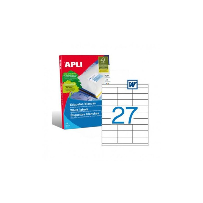 Etiquetas para Impresoras APLI A4 70 x 30 100 Hojas - PL01271