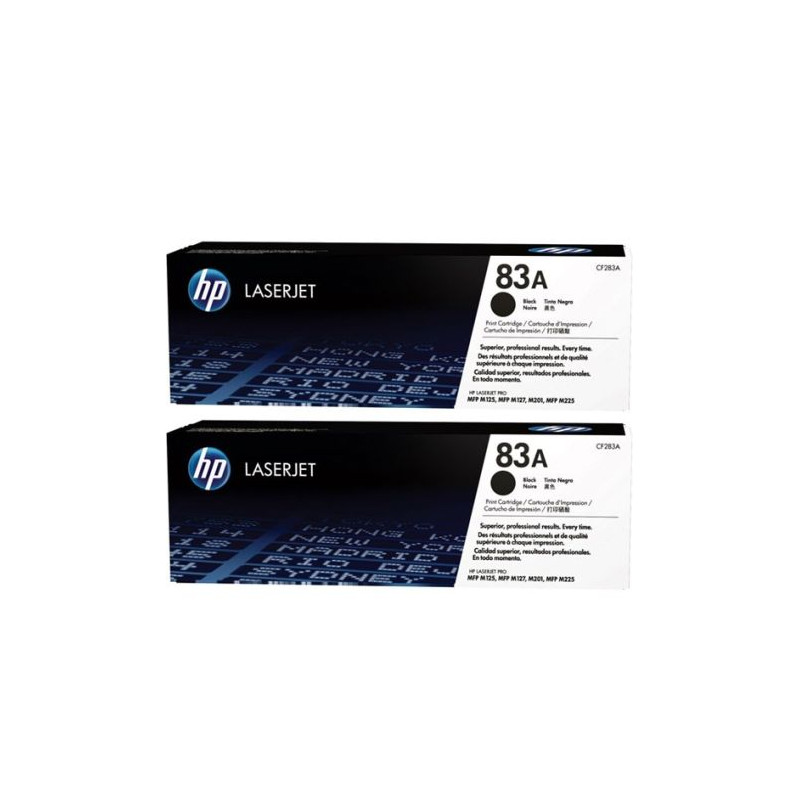 Pack 2 Toner Original HP 83A Negro - CF283AD [PAG-1500]