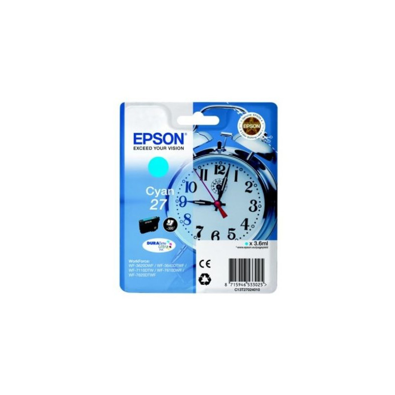 Cartucho Original EPSON 27 Cyan - C13T27024010 [ML-3.6][PAG-350]