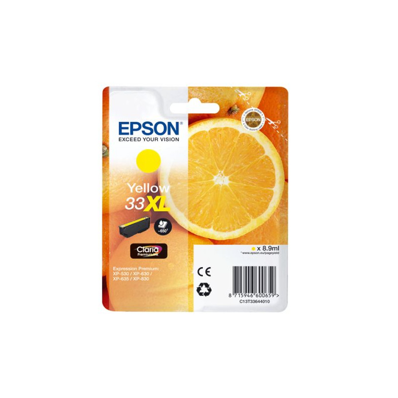 Cartucho Original EPSON 33XL Amarillo - C13T33644010 [ML-8.9][PAG-650]