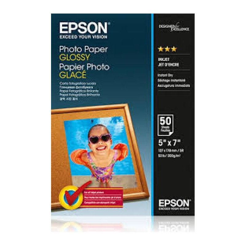Papel Photo Glossy EPSON 13 x 18 cm 200 gr 50 Hojas - C13S042545