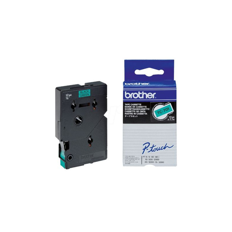 CINTA ORIGINAL BROTHER LAMINADA VERDE/NEGRO DE 12MM