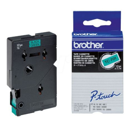 CINTA ORIGINAL BROTHER LAMINADA VERDE/NEGRO DE 12MM
