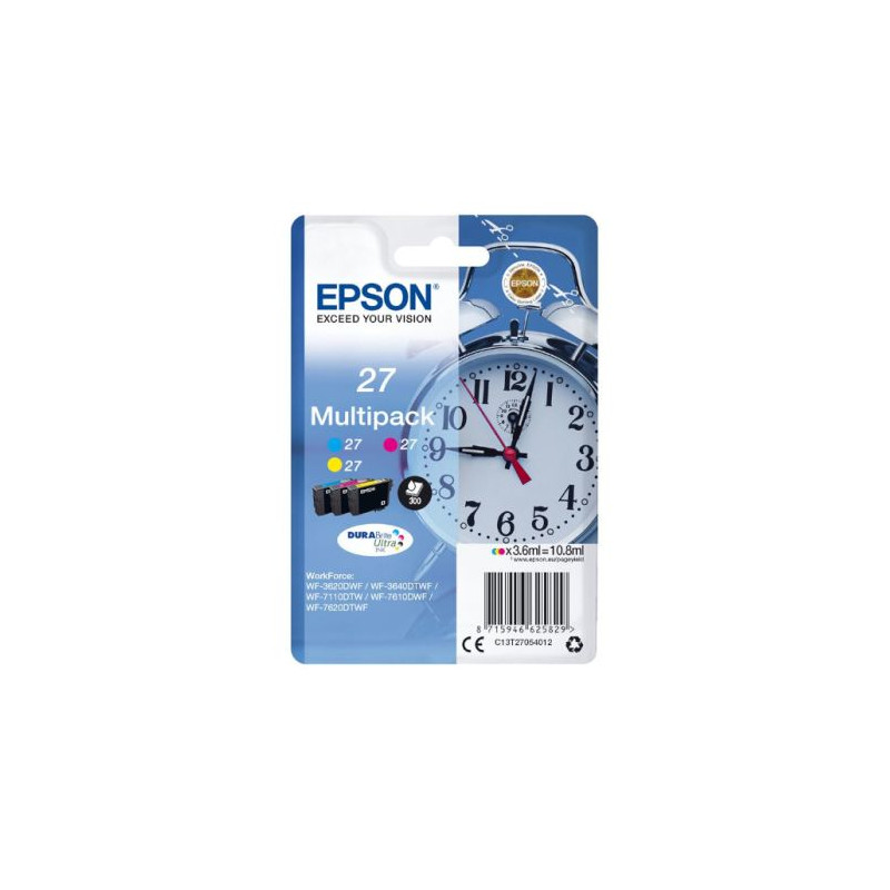 Pack Cartucho Original EPSON 27 Tricolor - C13T27054012 [ML-6.2][PAG-350]