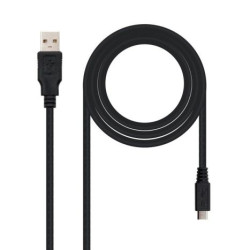 Cable USB 2.0 Tipo A/M a Micro USB Tipo B/M - 0.8 m · Negro
