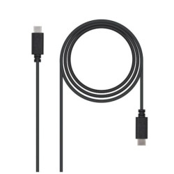 Cable USB 2.0 3A USB Tipo C/M a USB Tipo C/M - 1 m · Negro