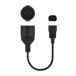 Cable Adaptador C14 M a CEE7-H - 0.25 m · Negro