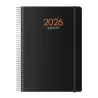 11620-2026 DOHE AGENDA ANUAL SYNCRO ESPIRAL 15X21CM DP CIERRE C/GOMA PP NEGRO 2026