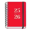 51782 DOHE AGENDA ESCOLAR GRAMMAR A6 ESPIRAL DOBLE DP TAPA PP ROJO 2025-2026