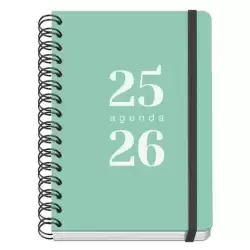 52032 DOHE AGENDA ESCOLAR GRAMMAR A5 ESPIRAL DOBLE DP TAPA PP VERDE 2025-2026