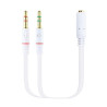 Adaptador Jack 3.5mm-H a 2xJack 3.5mm-M - 0.20m · Blanco