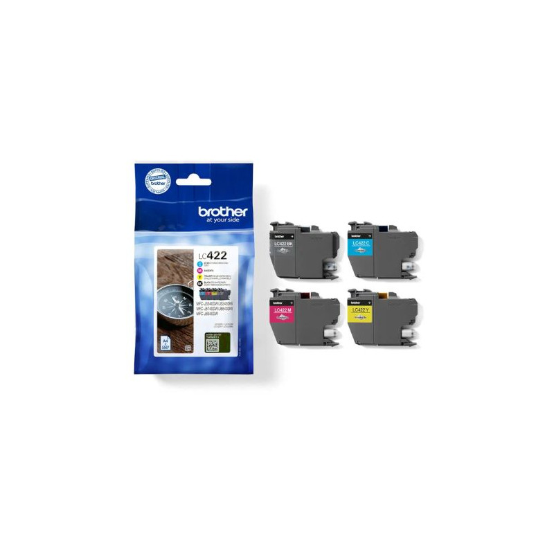 Pack Cartuchos Originales BROTHER LC422 BK+C+M+Y - LC422VAL [PAG-550]