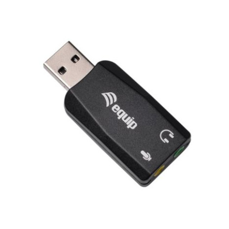 Adaptador de Audio con Tarjeta Sonido y USB - 245320 · Negro