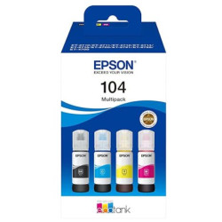 Pack 4 Botellas Originales EPSON 104 BK+C+M+Y - C13T00P640 [ML-65]