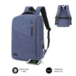 Mochila para Portátil SUBBLIM City Backpack SUB-BP-2BL2001 - Resistente al Agua · USB · 15