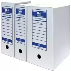 96580 UNISYSTEM CAJA ARCHIVO DEFINICLAS FOLIO PROLONGADO CARTÓN BLANCO PACK 50 UD