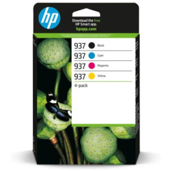 Pack 4 Cartuchos Originales HP 937 BK+C+M+Y - 6C400NE [PAG-1450]