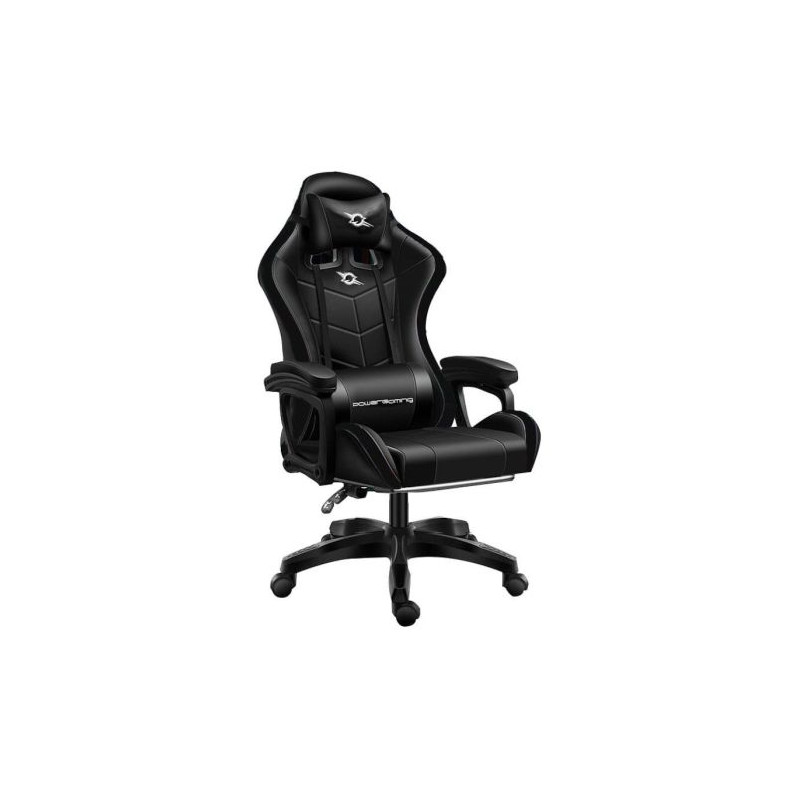 Silla Gaming POWERGAMING - Diseño Ergonómico · Negro