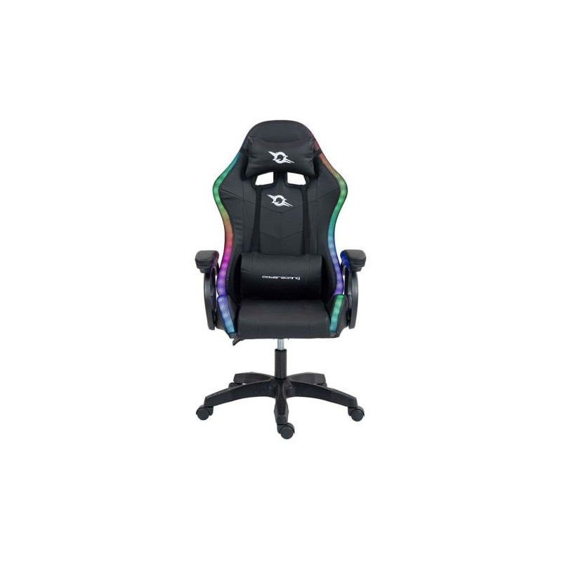 Silla Gaming POWERGAMING - Diseño Ergonómico · Luces RGB · Negro