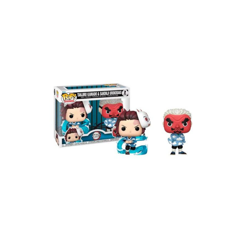 Pack 2 FUNKO POP Tanjiro Kamado y Sakonji Urokodaki Demon Slayer Edición Limitada - 889698708616