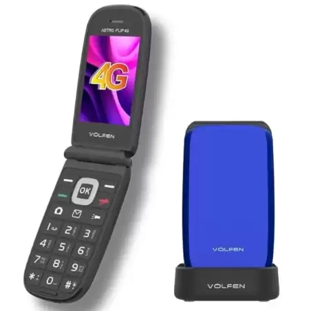 ASTROFLIP4G-AZUL VOLFEN TELEFONO MOVIL ASTRO FLIP 4G PANTALLA XXL TIPO CHONCHA AZUL