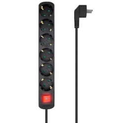 Regleta AISENS A154-0536 - 6xSchuko · 1.4m · Negro